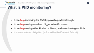 NeuroSchool PhD Program - PhD monitoring